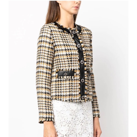 LUI JO BNWT Houndstooth Tweet Jacket SMALL - Picture 3 of 7